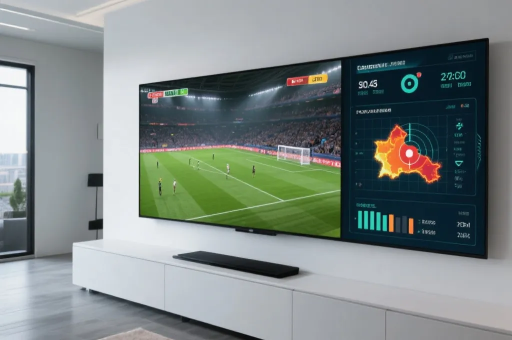 比赛数据面板与高清直播同屏展示：热区、射门分布与实时比分